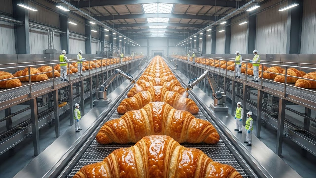 Dans une usine moderne : Du beurre aux croissants dorés et feuilletés (Processus complet)