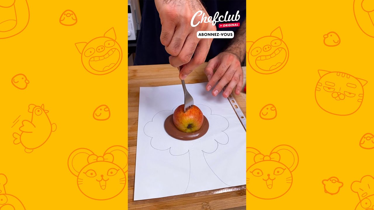 🍫🍏 La tarte pom-pommes ! Et son tronc en chocolat majestueux !!